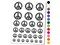 Detailed Floral Peace Sign Temporary Tattoo Water Resistant Fake Body Art Set Collection